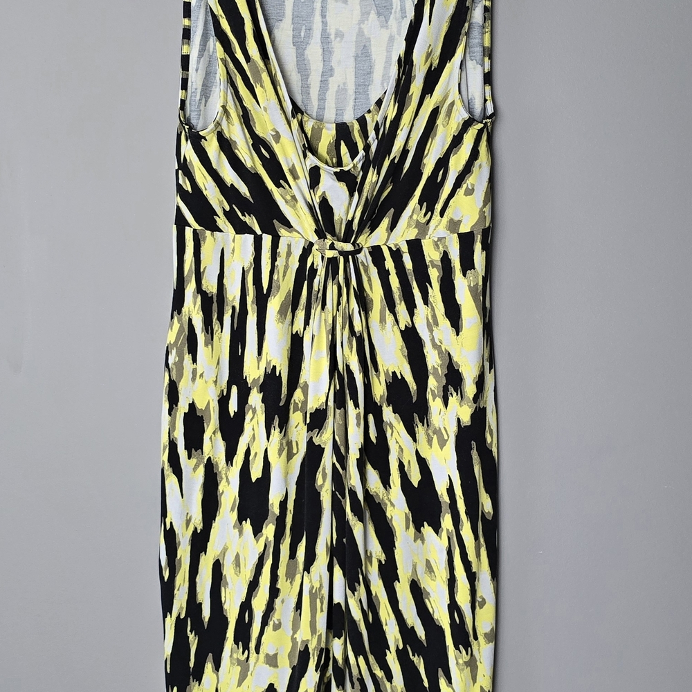Thyme Maternity Yellow Black White Print Maternity Dress